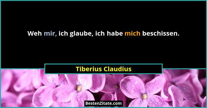 Weh mir, ich glaube, ich habe mich beschissen.... - Tiberius Claudius