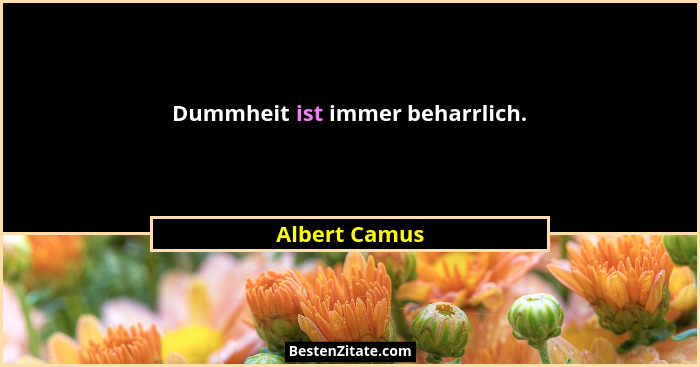 Dummheit ist immer beharrlich.... - Albert Camus