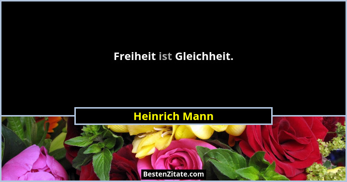 Freiheit ist Gleichheit.... - Heinrich Mann