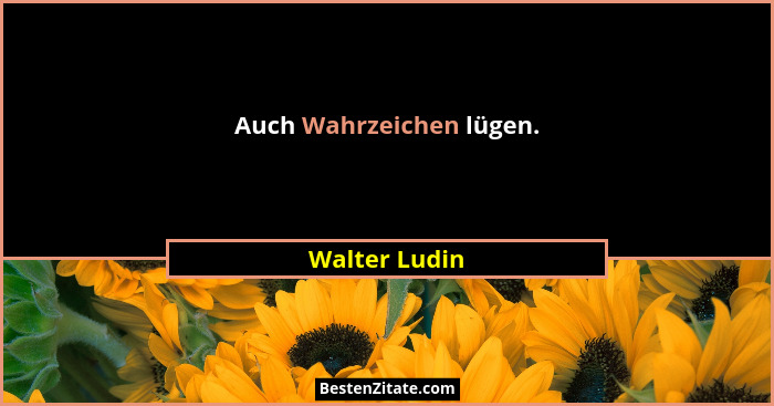Auch Wahrzeichen lügen.... - Walter Ludin