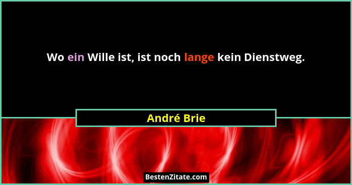 Wo ein Wille ist, ist noch lange kein Dienstweg.... - André Brie