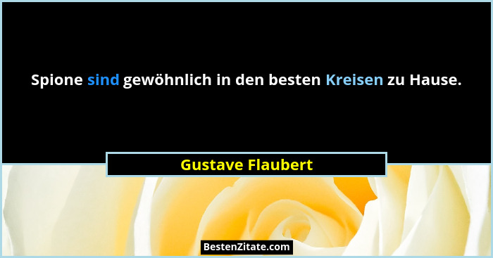 Spione sind gewöhnlich in den besten Kreisen zu Hause.... - Gustave Flaubert