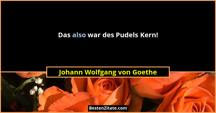 Das also war des Pudels Kern!... - Johann Wolfgang von Goethe