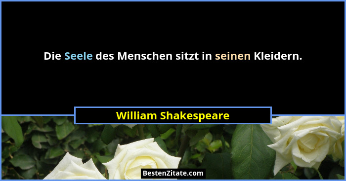 Die Seele des Menschen sitzt in seinen Kleidern.... - William Shakespeare