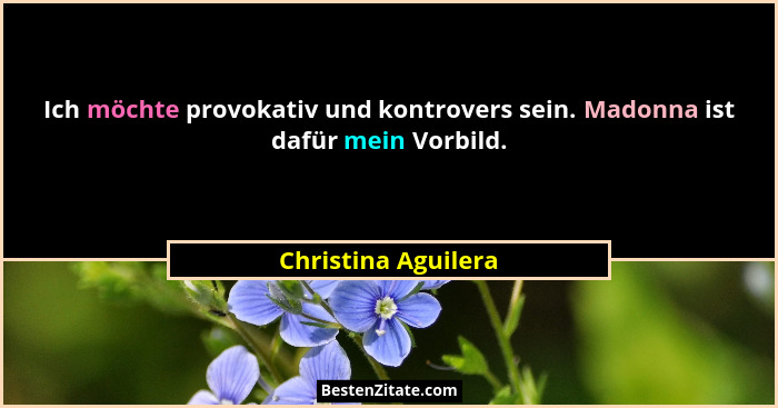 Ich möchte provokativ und kontrovers sein. Madonna ist dafür mein Vorbild.... - Christina Aguilera