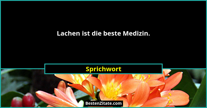 Lachen ist die beste Medizin.... - Sprichwort
