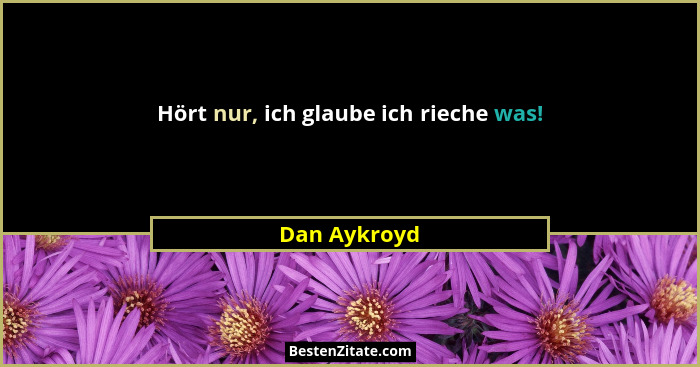 Hört nur, ich glaube ich rieche was!... - Dan Aykroyd