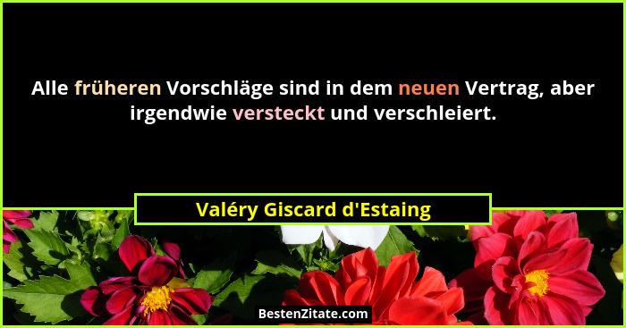 Alle früheren Vorschläge sind in dem neuen Vertrag, aber irgendwie versteckt und verschleiert.... - Valéry Giscard d'Estaing
