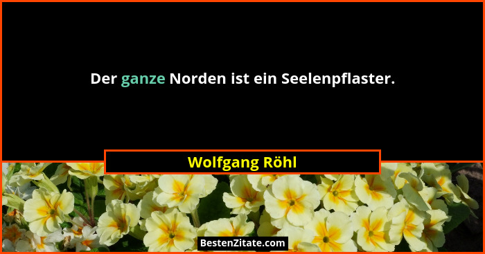 Der ganze Norden ist ein Seelenpflaster.... - Wolfgang Röhl