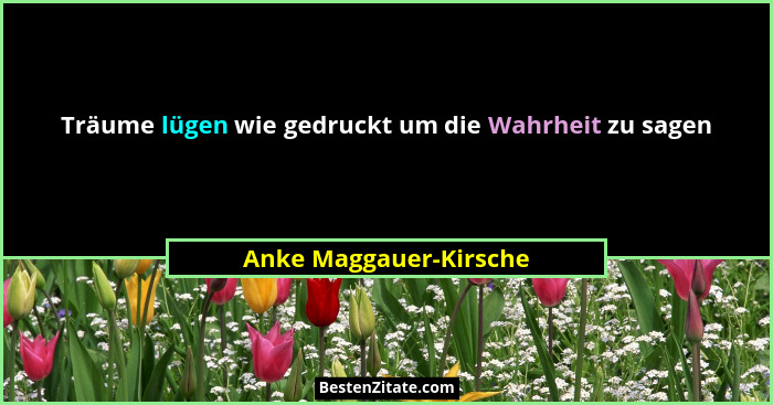 Träume lügen wie gedruckt um die Wahrheit zu sagen... - Anke Maggauer-Kirsche