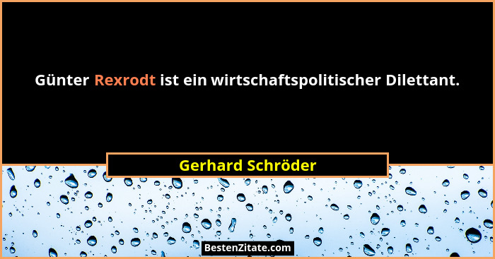 Günter Rexrodt ist ein wirtschaftspolitischer Dilettant.... - Gerhard Schröder
