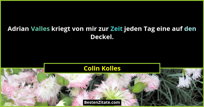 Adrian Valles kriegt von mir zur Zeit jeden Tag eine auf den Deckel.... - Colin Kolles