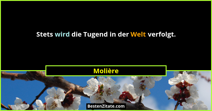 Stets wird die Tugend in der Welt verfolgt.... - Molière