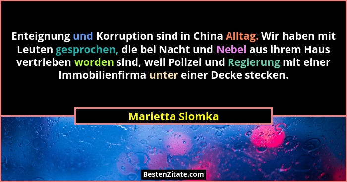 Enteignung und Korruption sind in China Alltag. Wir haben mit Leuten gesprochen, die bei Nacht und Nebel aus ihrem Haus vertrieben w... - Marietta Slomka