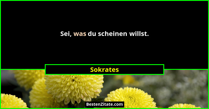 Sei, was du scheinen willst.... - Sokrates