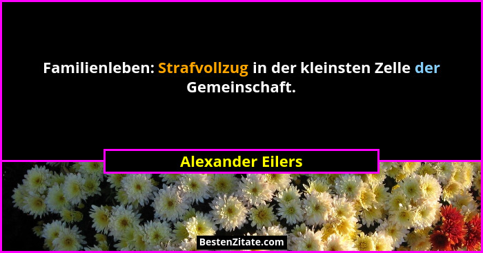 Familienleben: Strafvollzug in der kleinsten Zelle der Gemeinschaft.... - Alexander Eilers