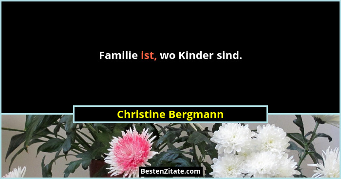 Familie ist, wo Kinder sind.... - Christine Bergmann