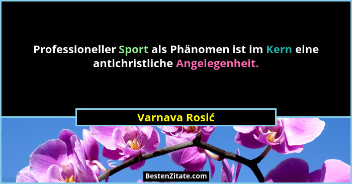 Professioneller Sport als Phänomen ist im Kern eine antichristliche Angelegenheit.... - Varnava Rosić