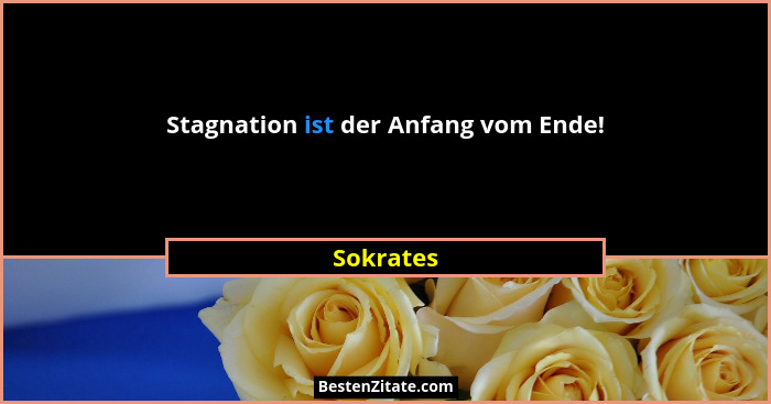 Stagnation ist der Anfang vom Ende!... - Sokrates