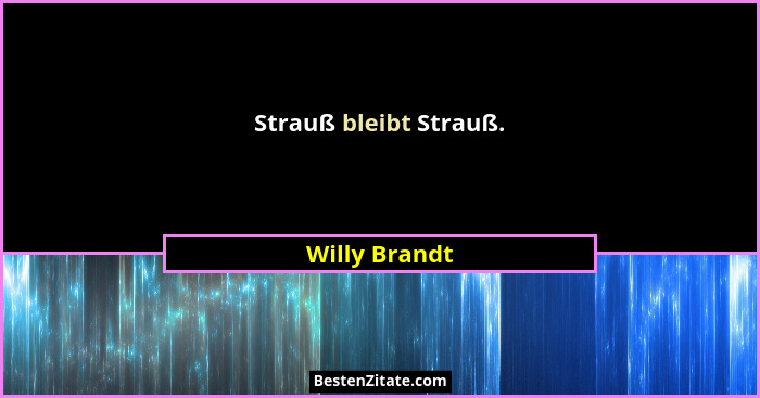 Strauß bleibt Strauß.... - Willy Brandt