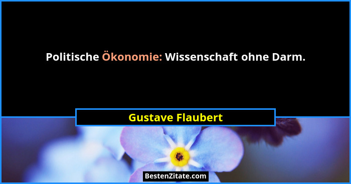 Politische Ökonomie: Wissenschaft ohne Darm.... - Gustave Flaubert