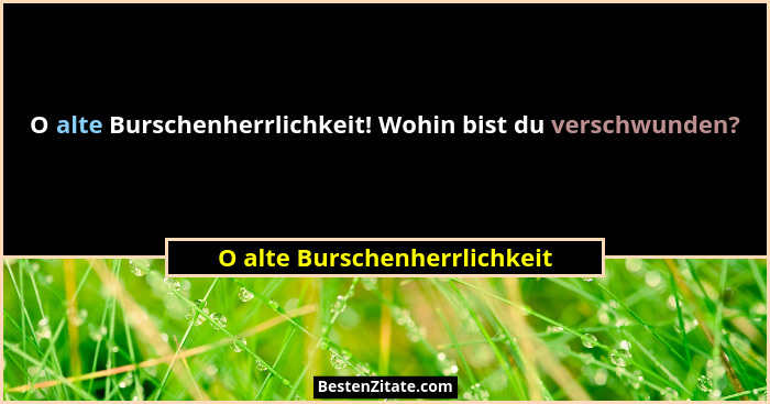 O alte Burschenherrlichkeit! Wohin bist du verschwunden?... - O alte Burschenherrlichkeit