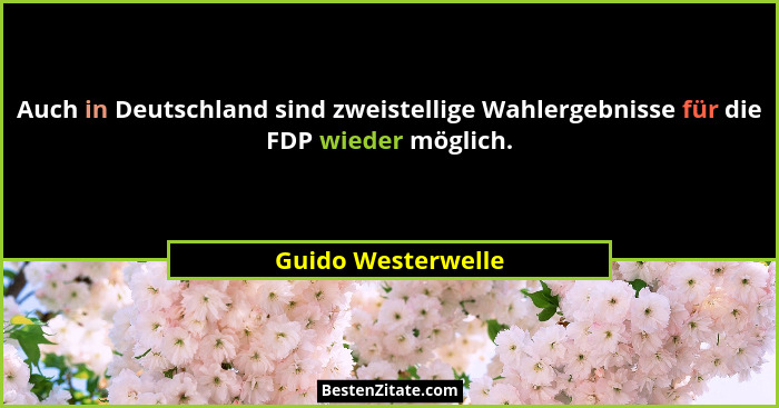 Auch in Deutschland sind zweistellige Wahlergebnisse für die FDP wieder möglich.... - Guido Westerwelle