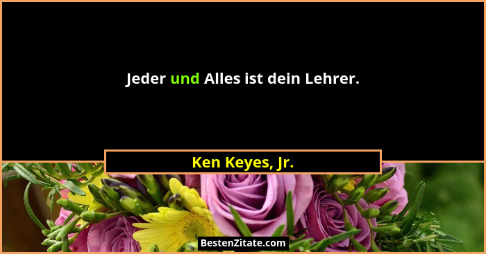Jeder und Alles ist dein Lehrer.... - Ken Keyes, Jr.