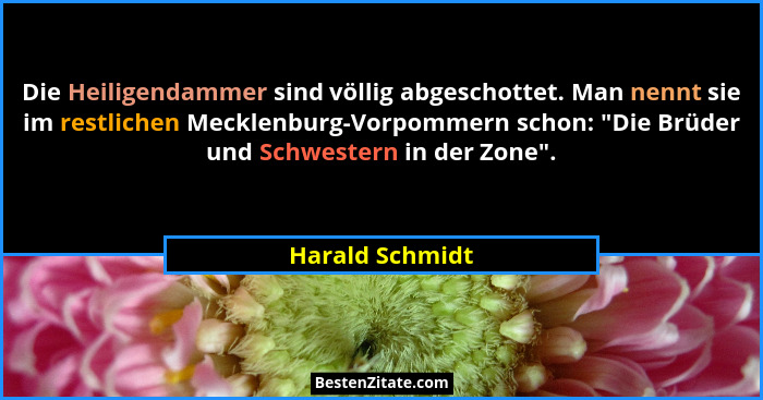 Die Heiligendammer sind völlig abgeschottet. Man nennt sie im restlichen Mecklenburg-Vorpommern schon: "Die Brüder und Schwestern... - Harald Schmidt