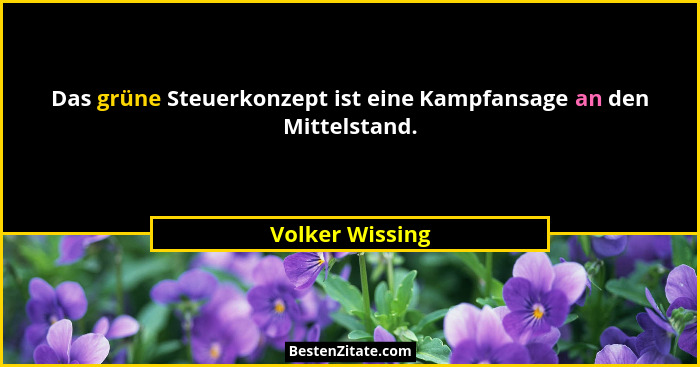 Das grüne Steuerkonzept ist eine Kampfansage an den Mittelstand.... - Volker Wissing