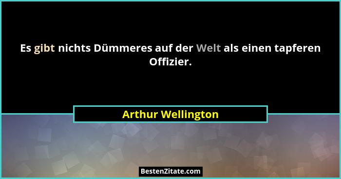 Es gibt nichts Dümmeres auf der Welt als einen tapferen Offizier.... - Arthur Wellington