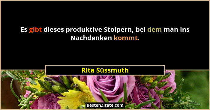 Es gibt dieses produktive Stolpern, bei dem man ins Nachdenken kommt.... - Rita Süssmuth