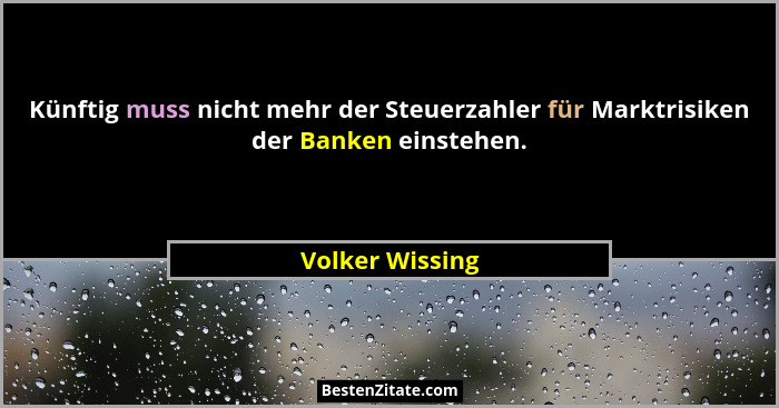 Künftig muss nicht mehr der Steuerzahler für Marktrisiken der Banken einstehen.... - Volker Wissing