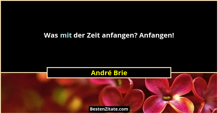 Was mit der Zeit anfangen? Anfangen!... - André Brie