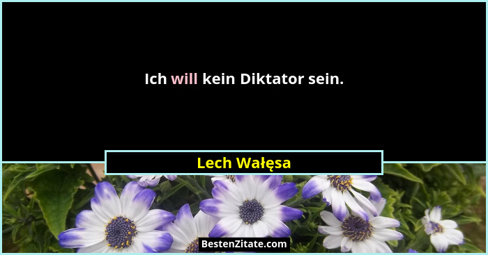 Ich will kein Diktator sein.... - Lech Wałęsa