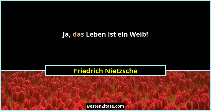 Ja, das Leben ist ein Weib!... - Friedrich Nietzsche