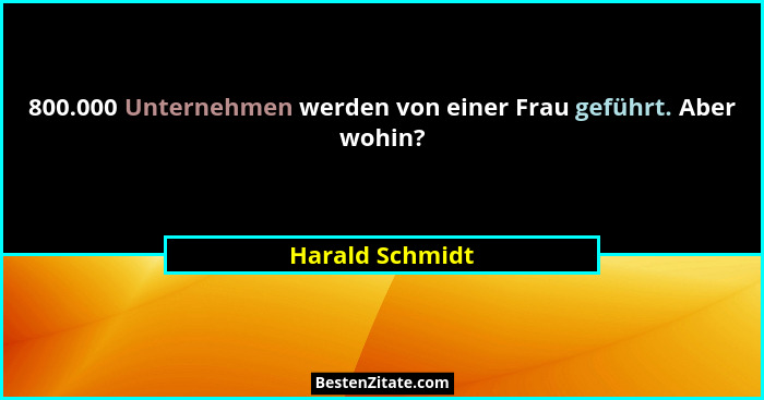 800.000 Unternehmen werden von einer Frau geführt. Aber wohin?... - Harald Schmidt