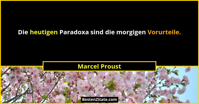 Die heutigen Paradoxa sind die morgigen Vorurteile.... - Marcel Proust