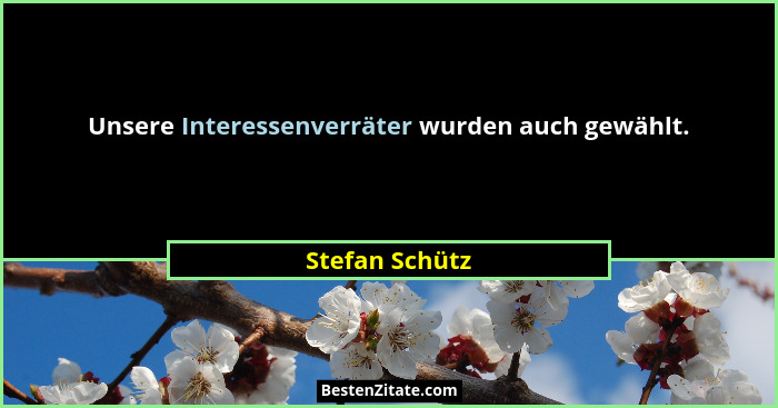 Unsere Interessenverräter wurden auch gewählt.... - Stefan Schütz