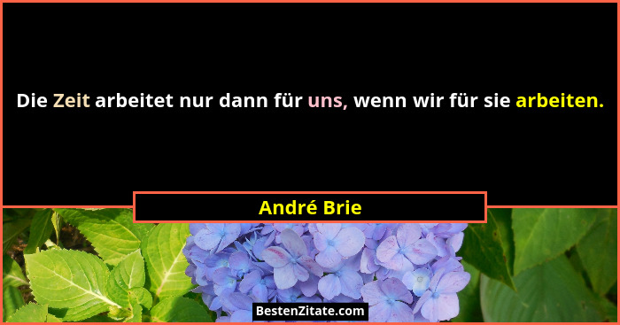 Die Zeit arbeitet nur dann für uns, wenn wir für sie arbeiten.... - André Brie