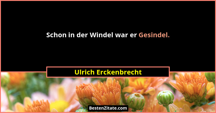 Schon in der Windel war er Gesindel.... - Ulrich Erckenbrecht