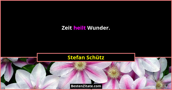 Zeit heilt Wunder.... - Stefan Schütz