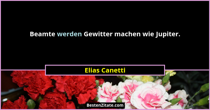 Beamte werden Gewitter machen wie Jupiter.... - Elias Canetti