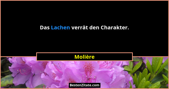 Das Lachen verrät den Charakter.... - Molière