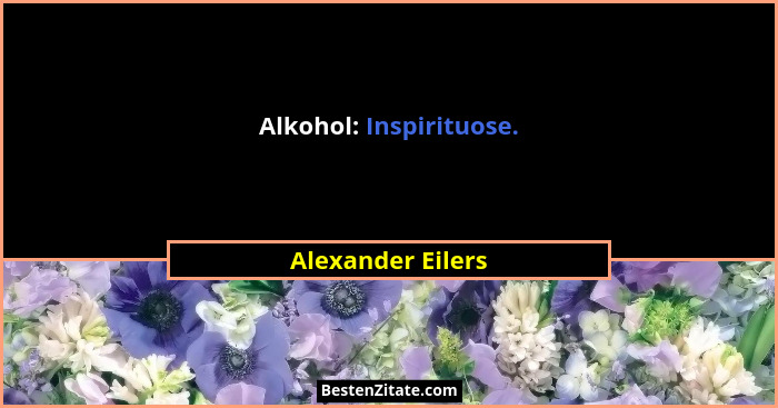Alkohol: Inspirituose.... - Alexander Eilers