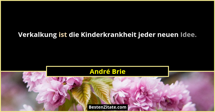 Verkalkung ist die Kinderkrankheit jeder neuen Idee.... - André Brie