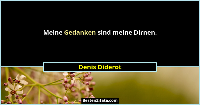 Meine Gedanken sind meine Dirnen.... - Denis Diderot