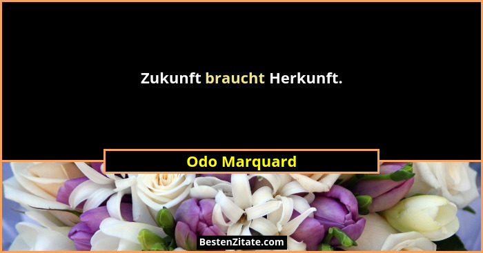 Zukunft braucht Herkunft.... - Odo Marquard