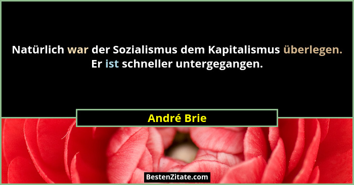 Natürlich war der Sozialismus dem Kapitalismus überlegen. Er ist schneller untergegangen.... - André Brie