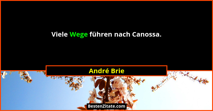 Viele Wege führen nach Canossa.... - André Brie